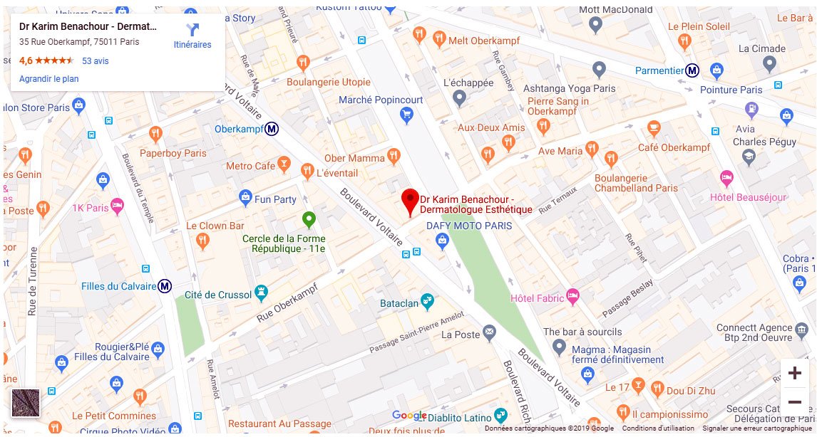 Trouver le centre de dermatologie esthétique du dr Benachour à Paris